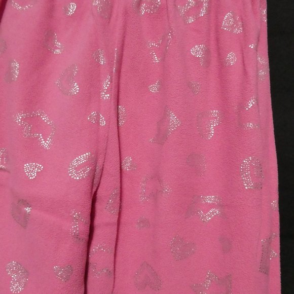 GEORGE, large (14/16) pink fleece pants, silver heart print, GUC - Picture 11 of 15